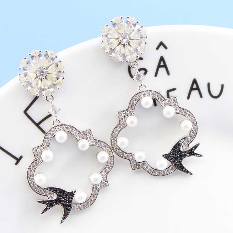 

Dangle & ChandelierHEF jewelry original Calendula window Earrings female Mori super fairy pearl earrings silver