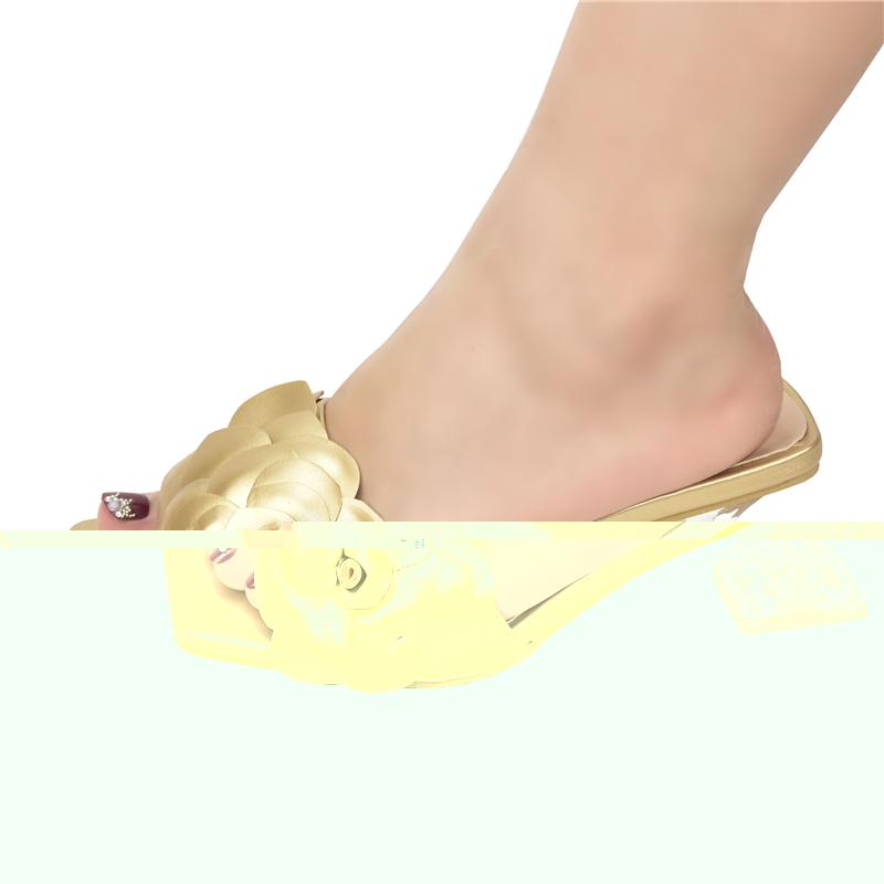 

Dress Shoes Fashion Handmade Flowers Decorate Sexy Party Pumps For Women Open Toe Slip On Wedding Bride, Black