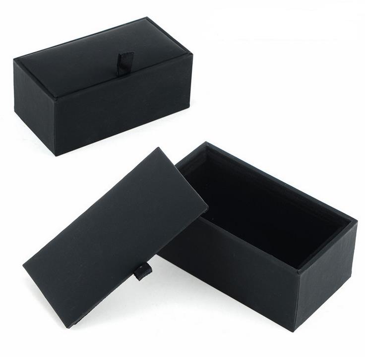 

100pcs/lot Black Cufflink Box Gift Case Holder Jewelry Packaging Boxes Organizer Black