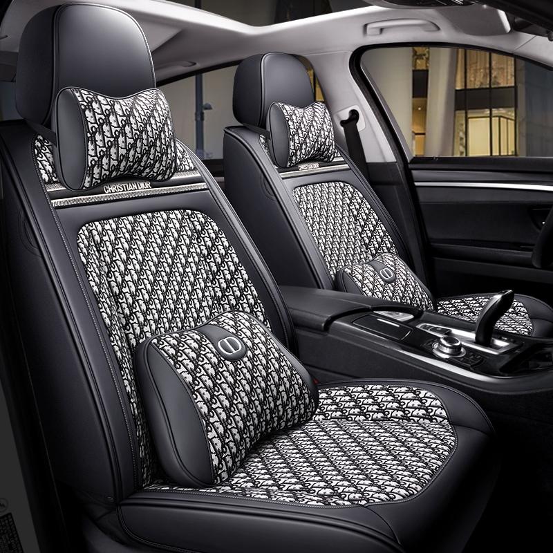 

Full Coverage PU Leather Car Seat Cover Flax Fiber Auto Seats Covers For Kia niro Optima Sorento Soul Spectra Sportage 2 3 4