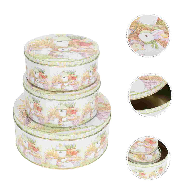 

Gift Wrap 3Pcs Party Box Metal Storage Candy Easter Tinplate For