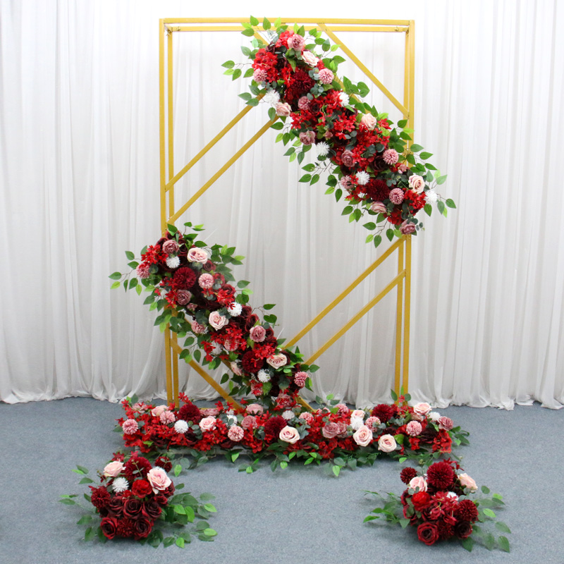 

New Wedding Arch Props Wrought Iron Geometric Square Frame Guide Wedding Stage Screen Stand Decor Creative Backdrop Flower Shelf