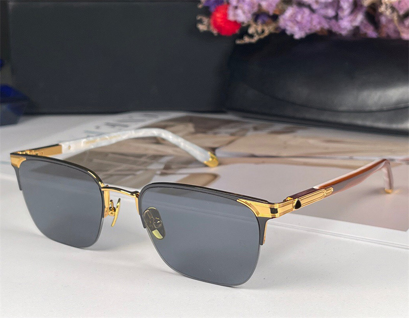 

Fashion Luxury designer The Informer sunglasses classic men vintage square shape Half-frame glasses outdoor Business leisure style Anti-Ultraviolet come with case