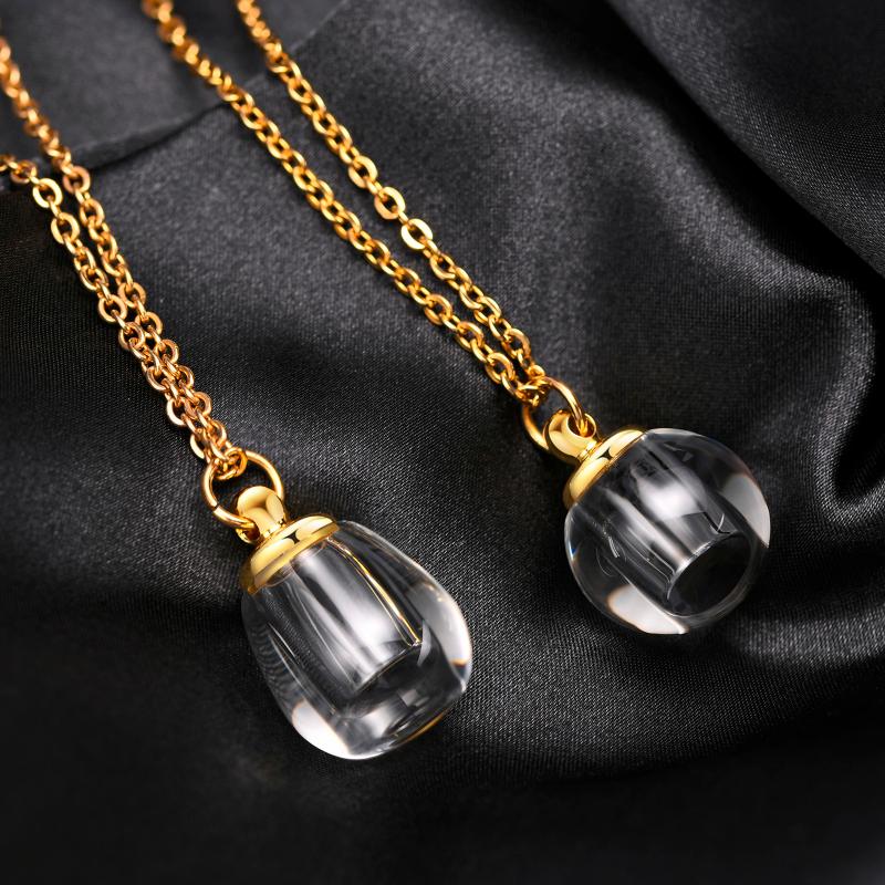 

Pendant Necklaces Glass Urn Necklace For Women ,Cremation Bottle Locked Pendant, Ashes Memorial Jewelry, Silver