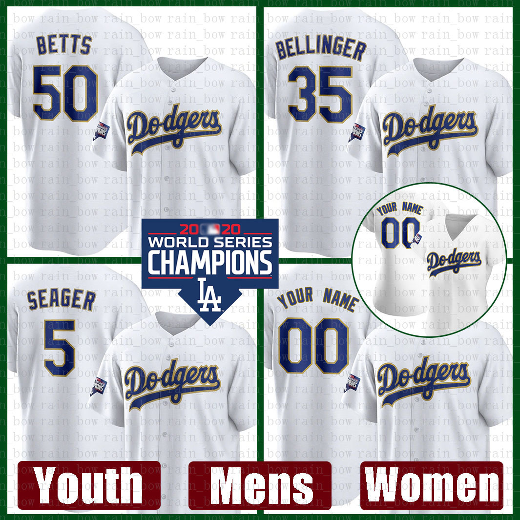 

White/Gold 2021 Gold Program Replica Player Jersey Los Mens Angeles Women Dodgers Mookie Betts Custom Cody Bellinger Corey Seager Army Green, Blue;black