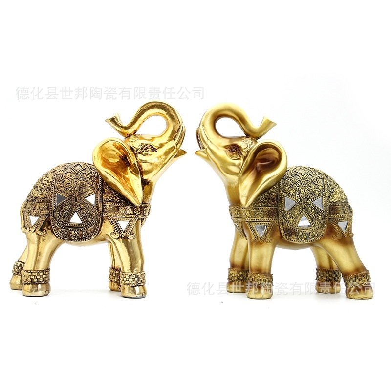 

Resin antique Elephant Thai sculpture handicraft porch desktop decoration
