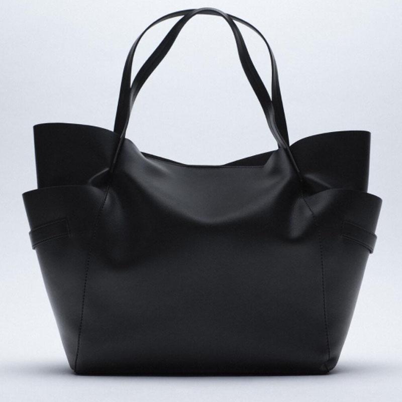 

Evening Bags Large Size Women Handbag Black Pocket Shoulder Bag Versatile Portable Shopping Total