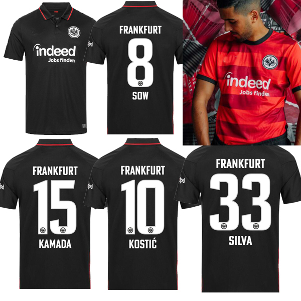 

21 22 Eintracht Frankfurt away red soccer jerseys 2021 2022 Die Adler SOW SILVA KOSTIC JOVIC football uniform kids kit HASEBE KAMADA jersey HINTEREGGER maill, 21 22 home man 1