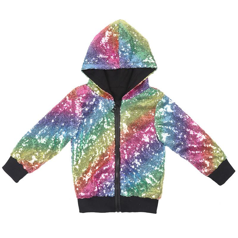 

Jackets Christmas Halloween Party Glitter Sequin Baby Girls Boys Coat Jacket Autumn Winter Kids Hoodie Outerwear Zipper Tops 2-8T, Blue;gray