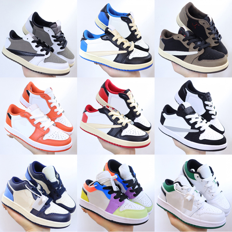 

Top Quality Boys Girls Jumpman 1 Basketball Shoes Children Toddler Sport Trainer Travis Scotti Obsidian Youth Kids Outdoor Sneaker Size 26-35, As photo 3