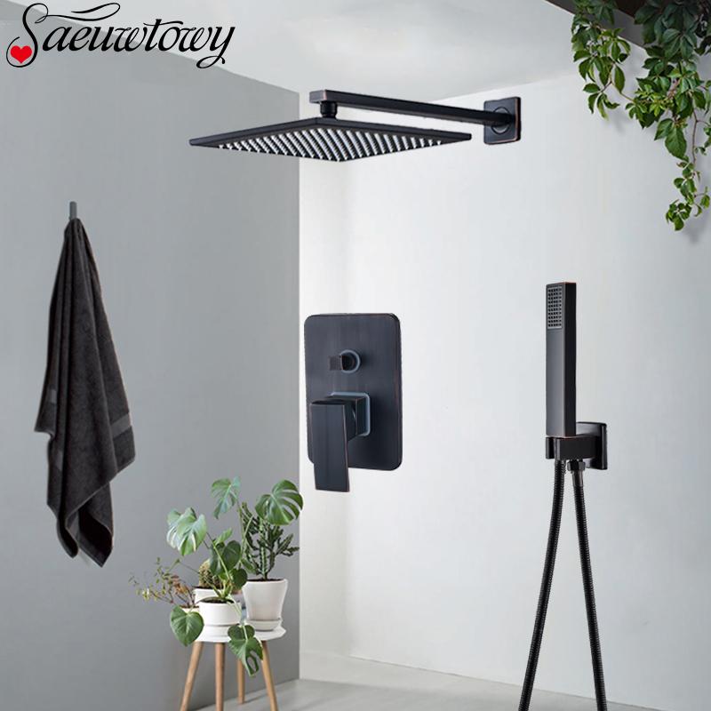 

Wall Mounted Bathroom Shower Mixer Concealed Installation Faucet Embedded Box Control Valve System Sets