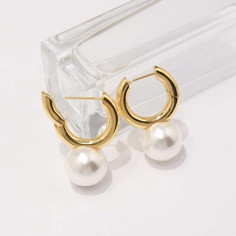 

stainless steel Fashion stud earring personality exquisite peal letter tassel long gold silver earrings for woman