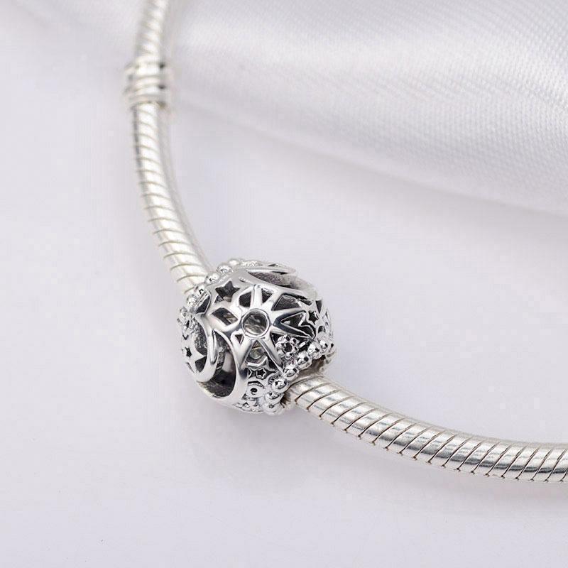 

Factory wholesale 2022 New 925 Sterling Silver Openwork Sun, Stars & Moon Charm Bead Fits European Jewelry Charm Bracelets