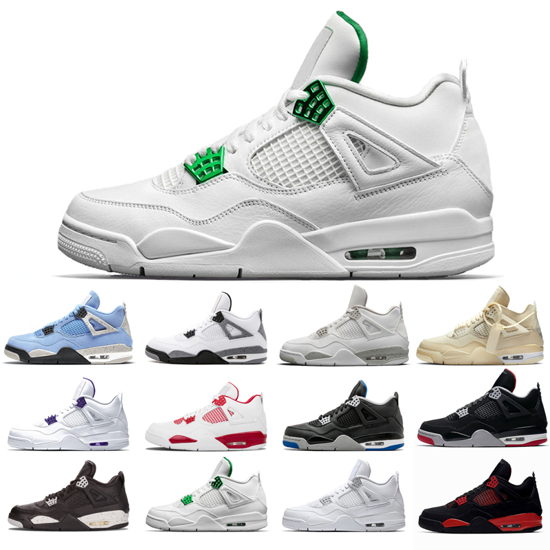 

4s New Basketball Shoes for Man Black Cat Taupe Haze Desert Moss Court Purple Travis White Hot Oreo Sail Olivia Kim Orange Metallic Fire Red, University blue