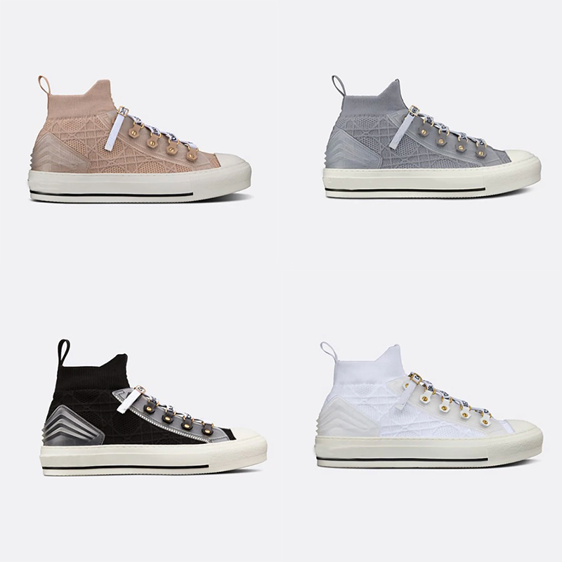 

Designer Women Shoes Oblique Walk'n Sneaker Nude Cannage Technical Mesh Classic Flat Trainer Pink White Grils Lace-up Casual Outdoor High-top Shoes With Box, Color 6