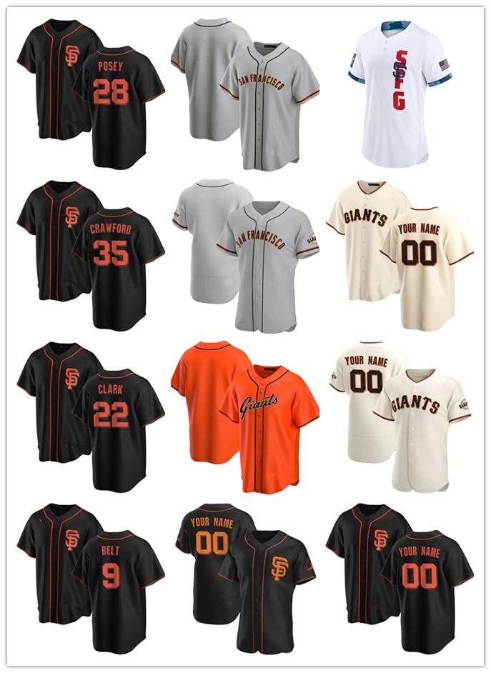 

Custom Jersey Mens women Youth San FranciscoGiants28 Buster Posey 35 Brandon Crawford 9 Belt 22 Will Clark Baseball Jerseys, Color