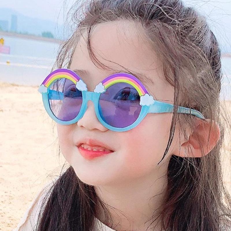 

Korean Fashion Round Frame Sunglasses Lovely Decoration Children's Personality Rainbow Cartoon
