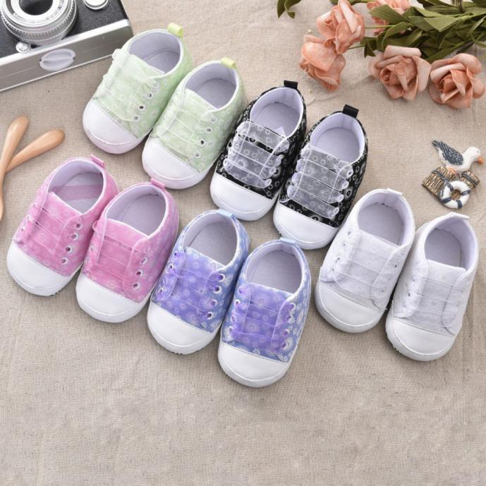 

First Walkers 2021 Baby Girls Toddler Kids Printing Bandage Canvas Shoes Born