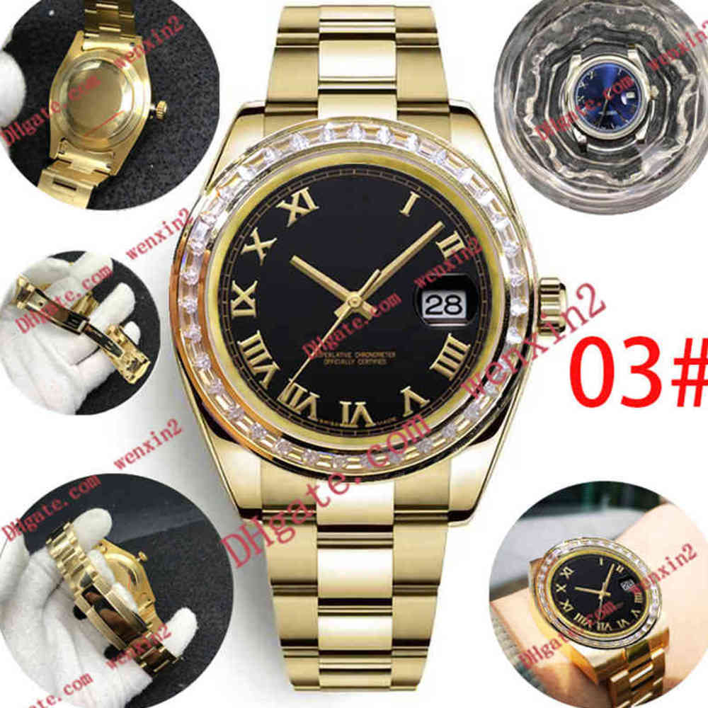 

Rectangular diamond mens watch roman numerals Mechanica automatic 41mm yster bracelet Stainless steel bezel waterproof sports Style Classic gold Wristwatches, 10
