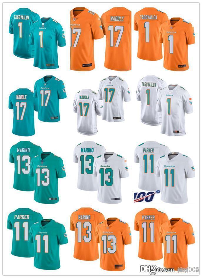 

Men Women MiamiDolphins13 Dan Marino 29 MINKAH Fitzpatrick 11 Devante Parker 17 Jaylen Waddle 1 TUA TAGOVAILOA FOOTBALL JERSEY, Colour