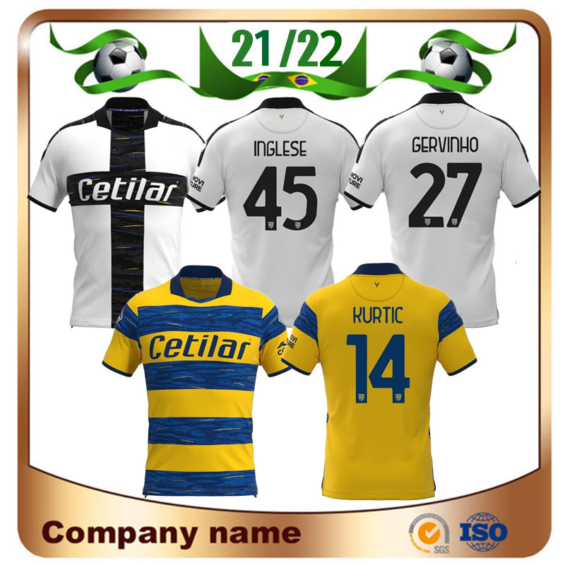 

21/22 Parma Soccer Jersey 2021 MIHAILA GERVINHO Maillots De Foot Shirts INGLESE KARAMOH CORNELIUS GRASSI BRUGMAN ALVES football Uniform, Black;yellow