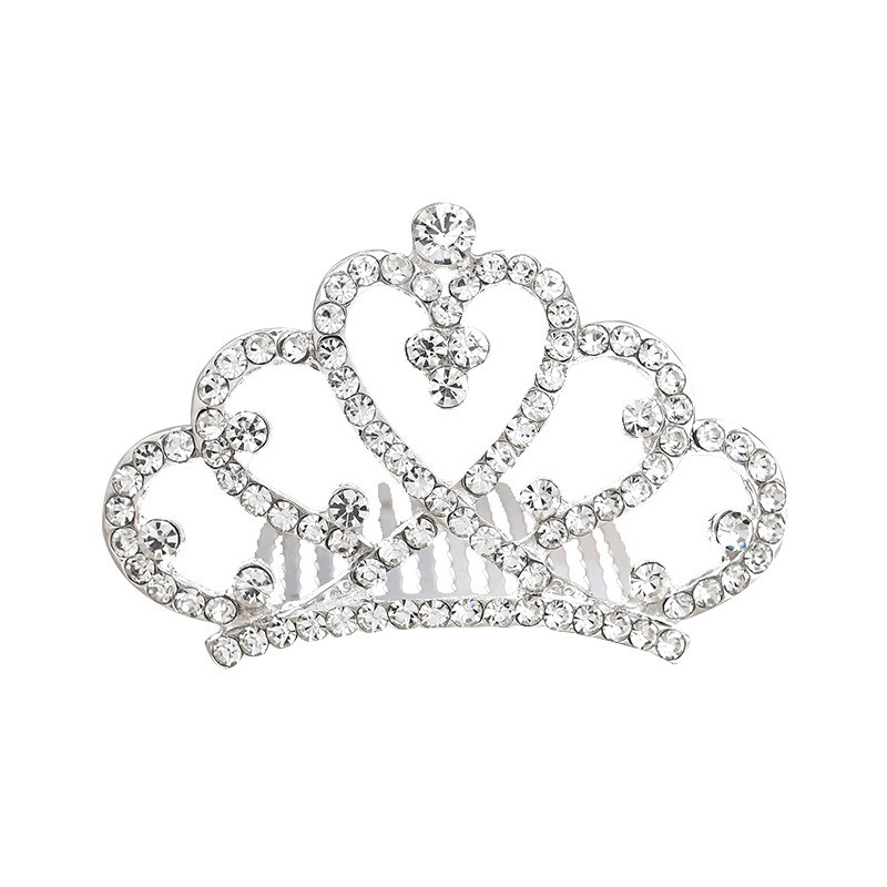 

hildren's hair accessories crown hairpin little princess alloy rhinestone crown girl headpiece hairband accessories insert comb wholesale, Red