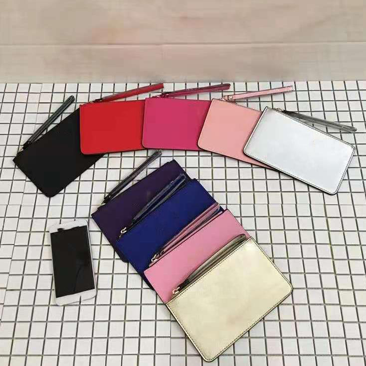 

brand designer wristlets wallets clutch bags phone bags card holder Coin Purses for women pu leather 32 colors zipper, Remark color in order or message me
