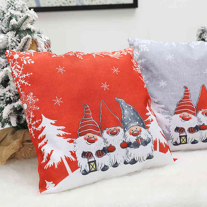 

New Christmas decorations European cartoon creative forest man sofa backrest cover Christmas pillow cover