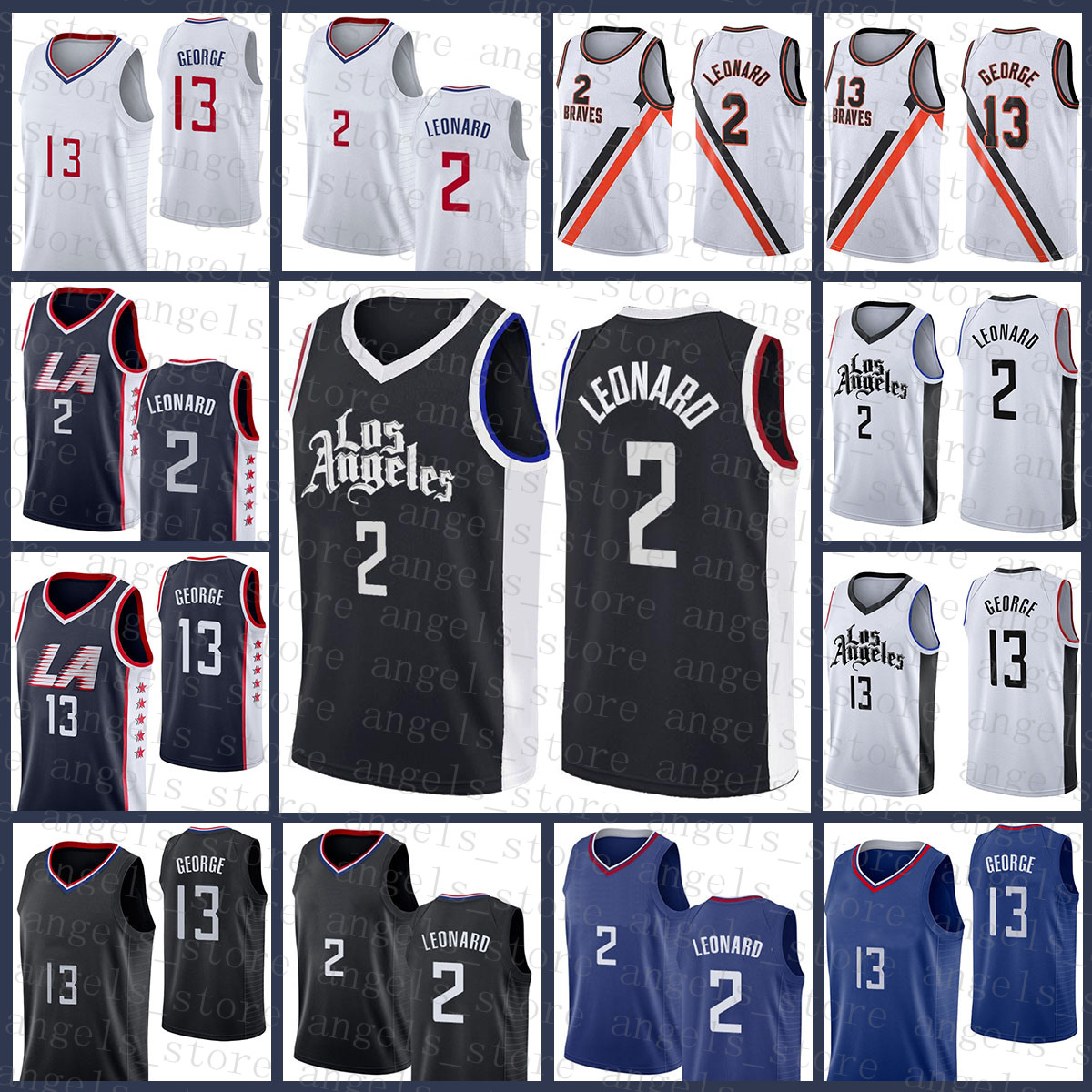 

Los 2021 New Angeles Kawhi Clipper Basketball Jersey 2 Leonard Mens Paul 13 George Black, Mens jersey