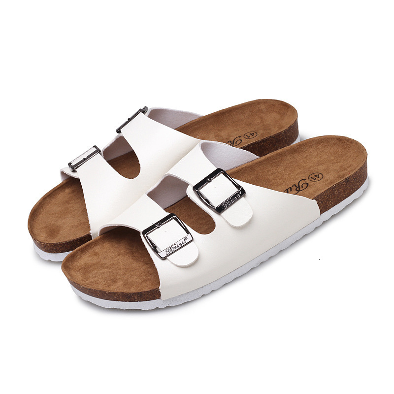 

Sandals Summer man with outdoor skin cork sandal venting anti-slip house floor comfortable men slipper summer unisex shoe G4XK, 1# shoe box