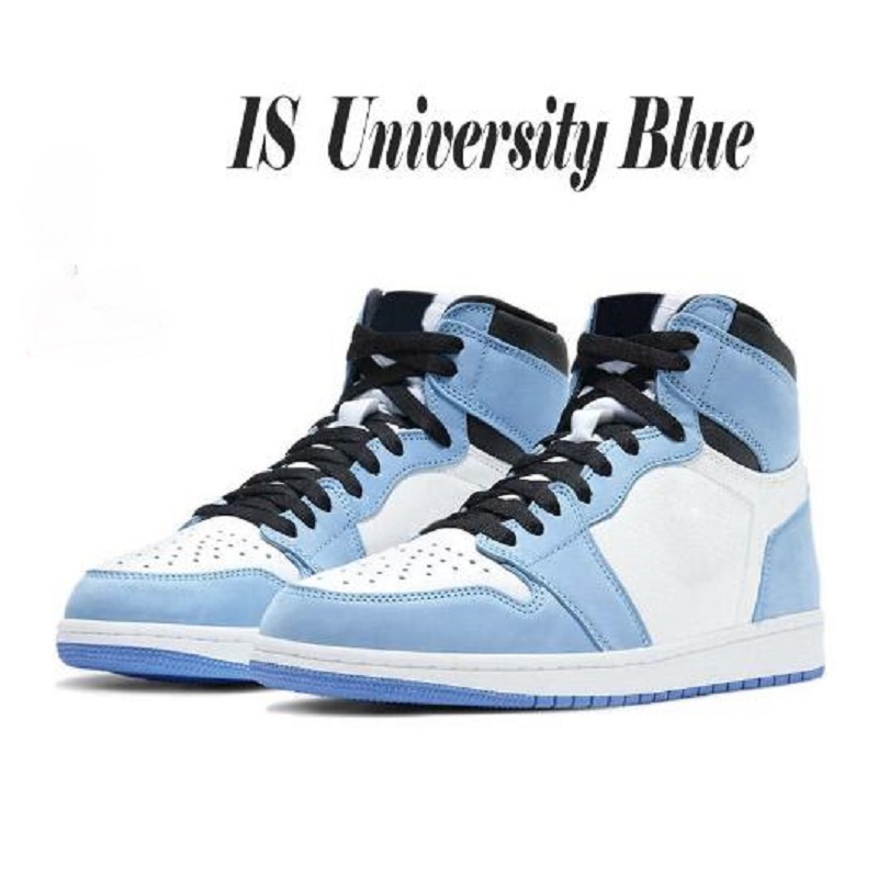 

University Blue 1 1s Basketball Shoes Top 3 2.0 dark mocha silver toe mid light smoke grey UNC Patent men women sneakers, Color 6