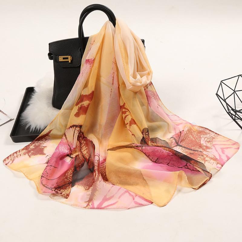 

Scarves D Silk Scarf Women Flowers Print Hair Neck Office Ladies Long Shawl Bandanna Simulation Hijab Handkerchief Muffler