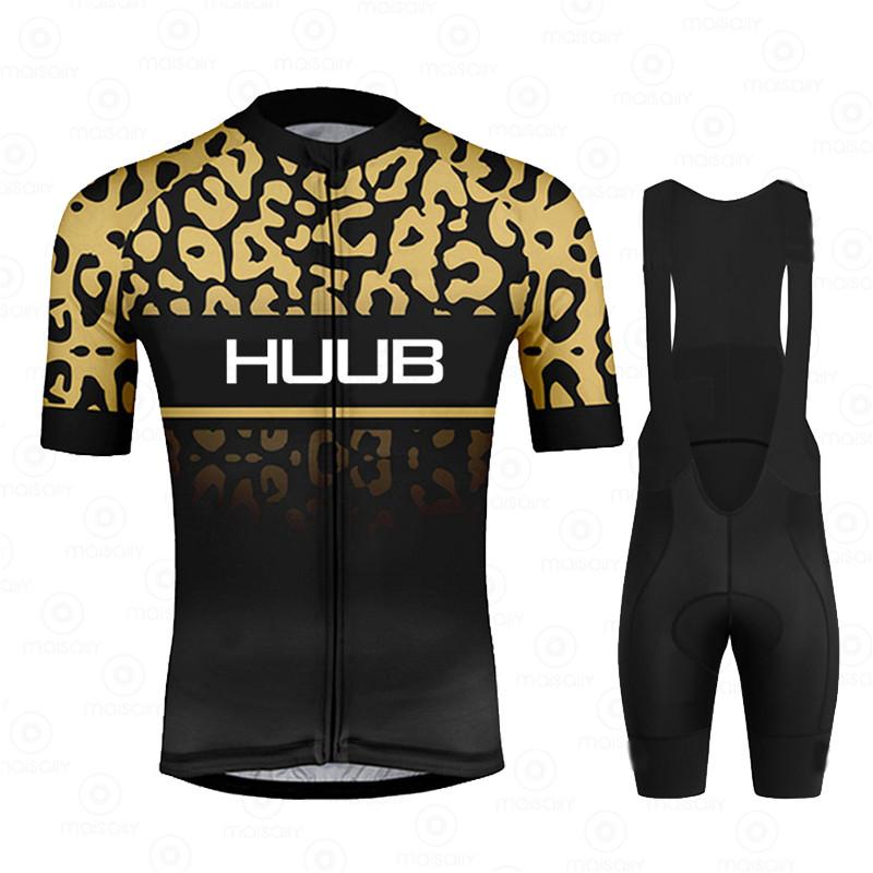 

Racing Sets HUUB Men Cycling Jersey Short Sleeve MTB Road Bike Jerseys Stripes Breathable Mountain Bicycle Clothing, Black;blue