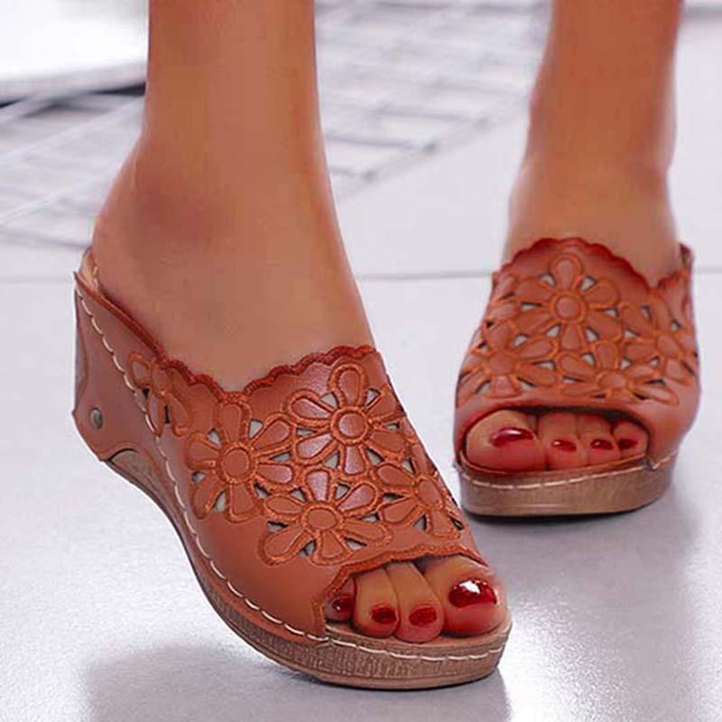 

Women's Sandals 2021 Shoes Female Wedge Platform Womans Beach Outdoor Slip On Women Flats Plus Size, Black