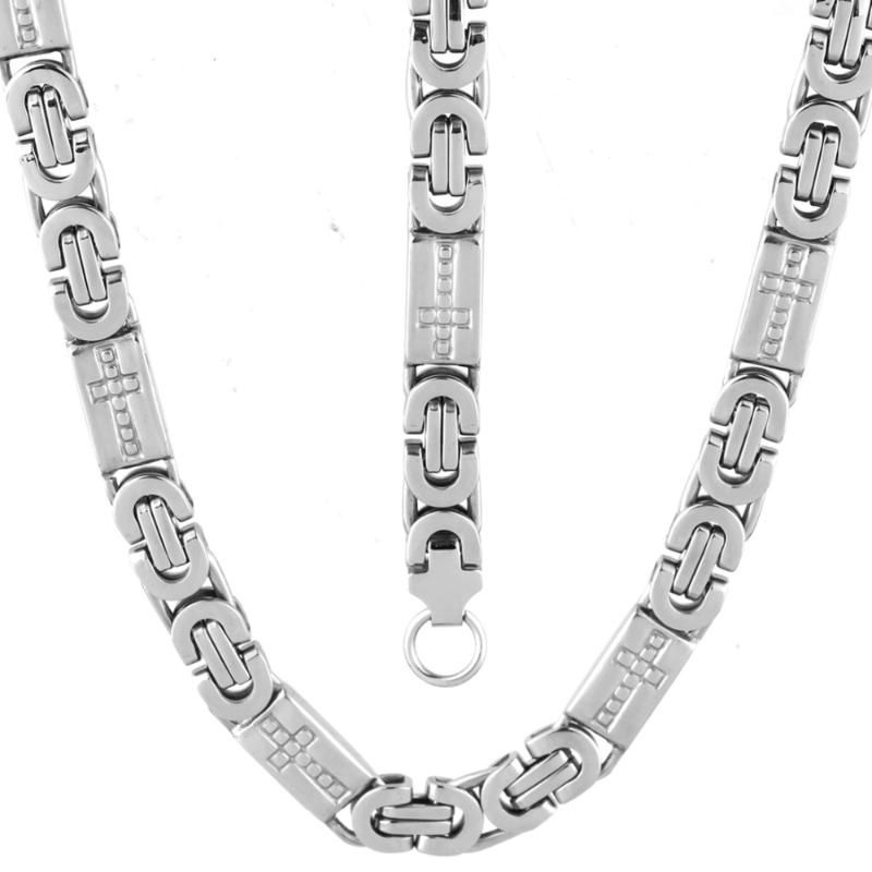 

Earrings & Necklace Cool Jewelry Set 6mm Mens Chain Boys Bracelet Silver Color Flat Byzantine Link Stainless Steel, As pic