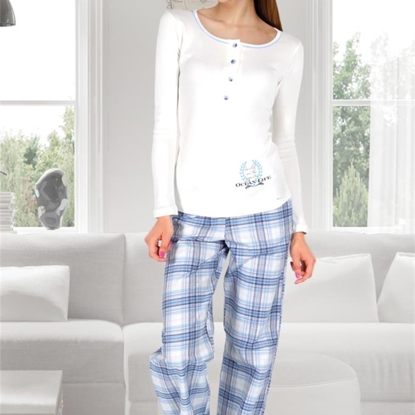 

Pajamas For Women Home Suit Sexy Sleep Set Plus Size Nightgown 2 Piece Breathable Spring And Summer Loose Cotton Pants fashion 211109, Beige