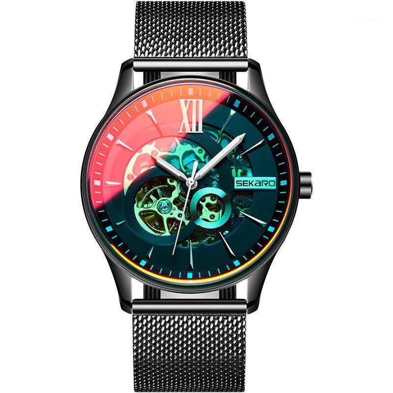 

Creative Mens Watches Top Fashion Sports Automatic Mechanical Business Waterproof Wristwatch Relogio Wristwatches, Color-2