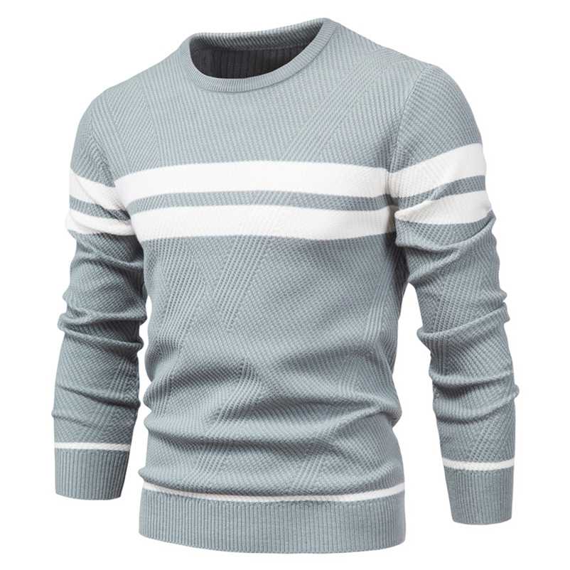 

Autumn Pullover Men's Sweater O-neck Patchwork Long Sleeve Warm Slim Sweaters Men Casual Fashion Sweater Men Clothing 211018, Blue
