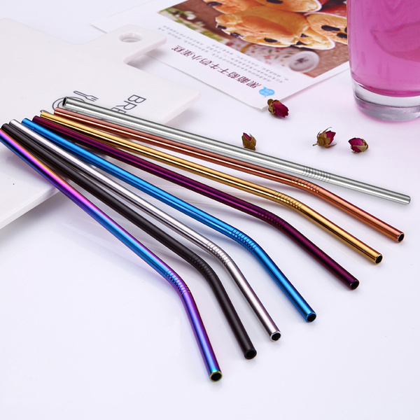 

Stainless Steel Drinking Straw Drinks Coffee Straw Drinking Tube Summer Home Kitchen Drinkware Tool