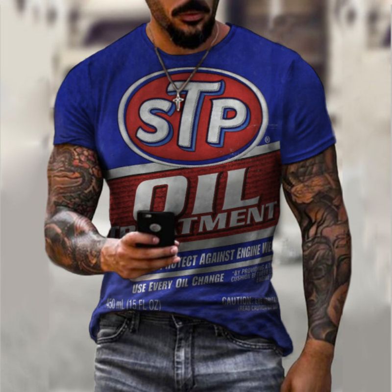 

STP original 3D printing T-shirt unique fashion beautiful breathable comfortable daily party travel visual impact Gothic Style Mens short sleeves, Blue