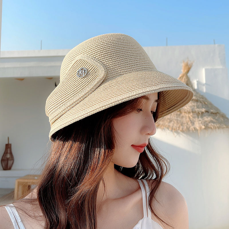 

Women's straw hat 2021 new fashion bow Japanese Beach Hat, Beige