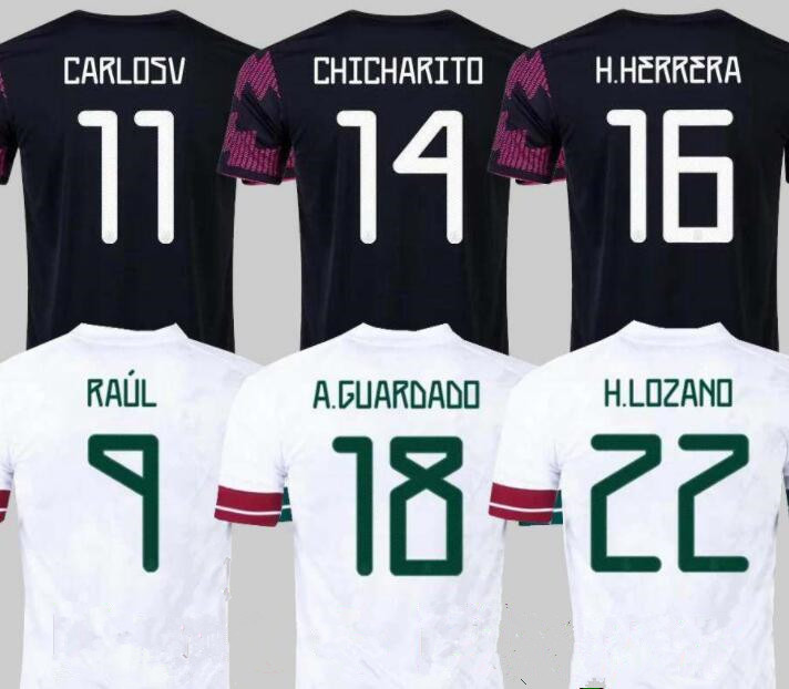 

2021 Mexico soccer jerseys Copa america Camisetas 20 21 Fans Player version CHICHARITO LOZANO DOS SANTOS 2021 football shirts Men + Kids sets kit, Green