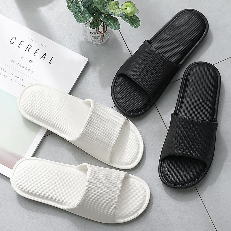 

Slippers Women Shoes Flat Indoor Bathroom Sandals Soft Eva Non-slip Couples Home Floor Slides Summer Black White