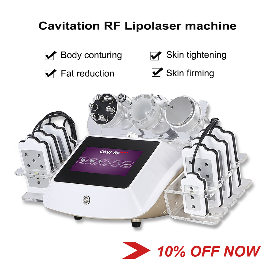 

Laser liposuction machine 6 In 1 Ultrasonic Cavitation Slimming Machines 2-year warranty Lipo Lazer RF Vacuum Radio Frequency Beauty Equipment