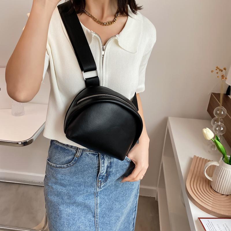 

Soft Leather Design Crossbody Shoulder Bags For Women 2021 Fashion Ladies Travel Handbags And Purses Chest Packs Totes, Black bag