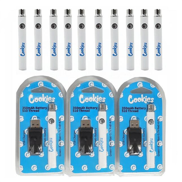 

Cookies Slim Twist Battery 510 Thread 350mAh E-Cigarette batteries Variable Voltage Preheating Vape Pen