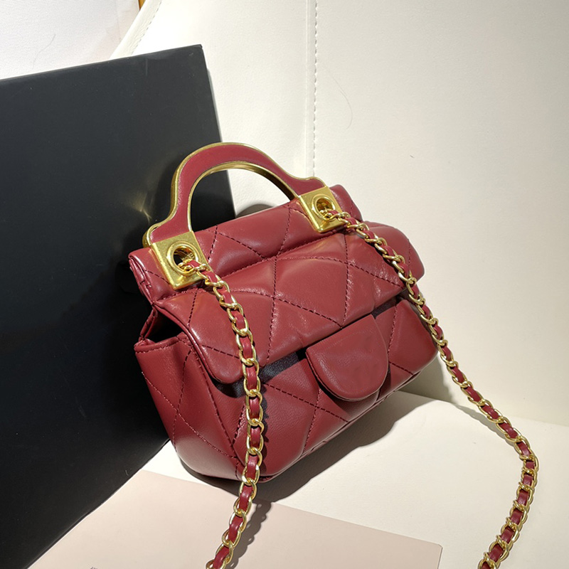 

21Ss Vintage Mini Hanger Bag Flap Handle Tote Matelasse Chain Crossbody Shoulder Fashion Lambskin Lady France Famous Designer Womens Purses