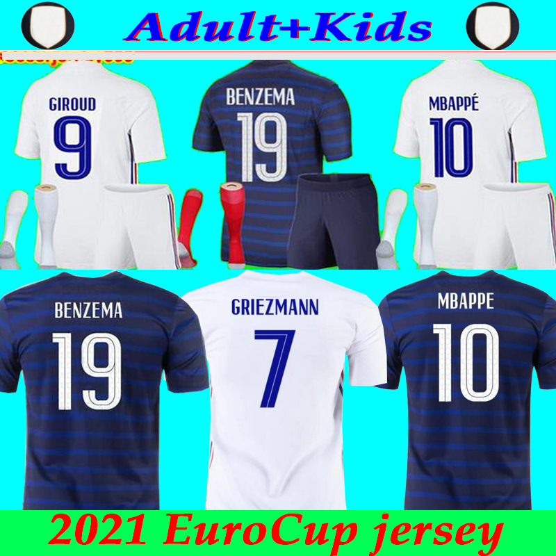 

Euro 2021 cup BENZEMA MBAPPE GRIEZMANN FRANCE men + kids kit soccer jersey POGBA GIROUD KANTE Maillot de foot equipe Maillots football shirt uniforms, Black
