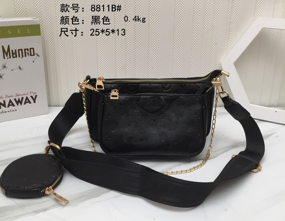 

genuine leather Luxury Designer Shoulder Bags Women Chain Trio three-piece Crossbody Bag Leather Mini Coin Purse Handbag, Red shoulder strap