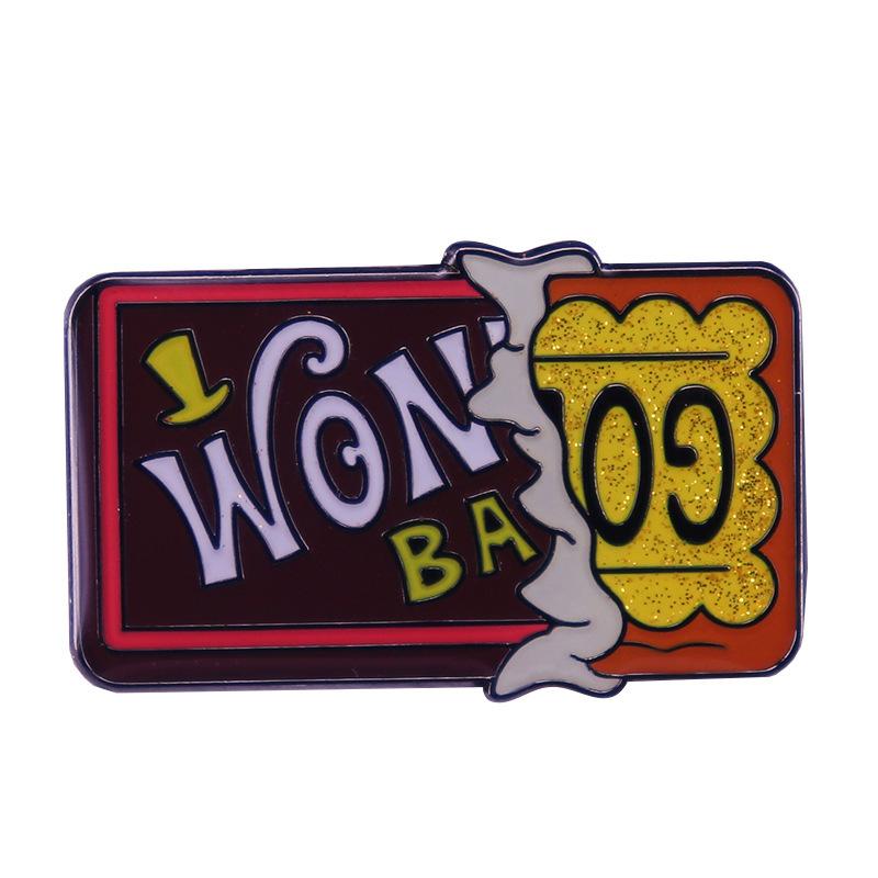 

Pins, Brooches PF608 Dongmanli Chocolate Ticket Funny Movie Enamel Pin On Clothes Badge Bag Lapel Woman Men Jewelry Gift